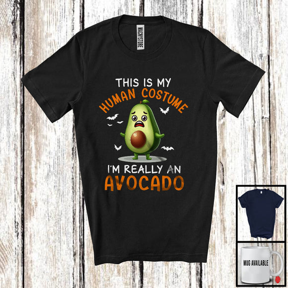 MacnyStore - My Human Costume I'm Really An Avocado; Lovely Halloween Avocado Fruit; Vegan Family T-Shirt