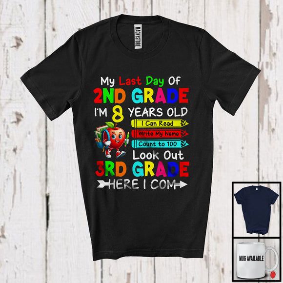 MacnyStore - My Last Day 2nd Grade 7 Years Old, Colorful Last Day School Summer Vacation, Student Group T-Shirt