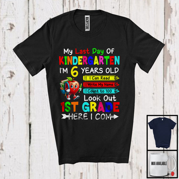 MacnyStore - My Last Day Kindergarten 7 Years Old, Colorful Last Day School Summer Vacation, Student Group T-Shirt