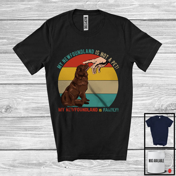 MacnyStore - My Newfoundland Is Family, Lovely Vintage Retro Newfoundland Owner Lover, Family Group T-Shirt