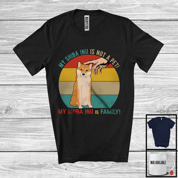 MacnyStore - My Shiba inu Is Family, Lovely Vintage Retro Shiba inu Owner Lover, Matching Family Group T-Shirt