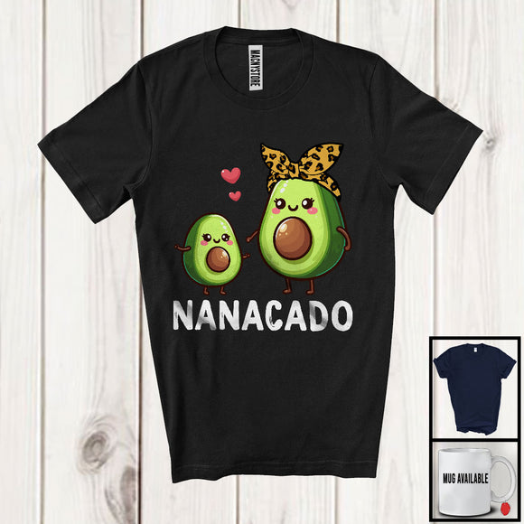 MacnyStore - Nanacado, Adorable Mother's Day Avocado Lover Leopard, Vegan Nana Family Group T-Shirt