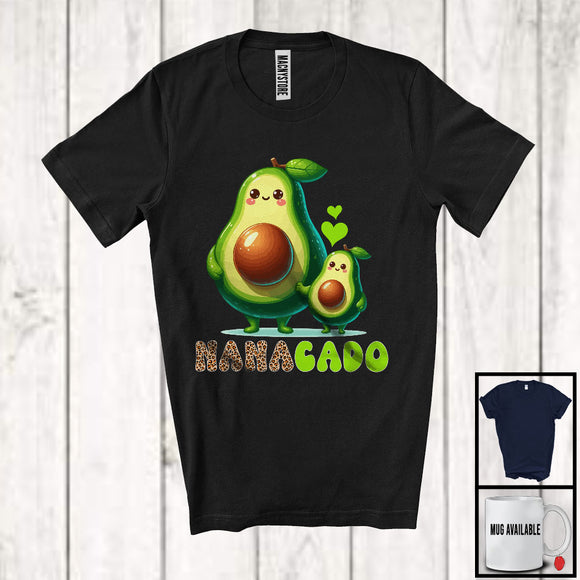 MacnyStore - Nanacado, Adorable Mother's Day Nana Baby Avocado Leopard, Vegan Family Group T-Shirt