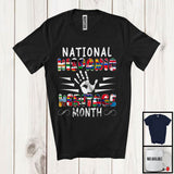 MacnyStore - National Hispanic Heritage Month, Proud Countries Flag Handprint Lover, Family Group T-Shirt