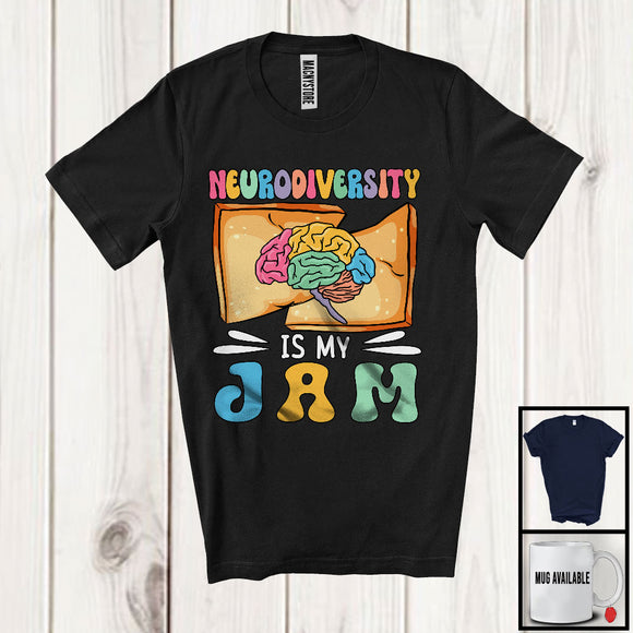 MacnyStore - Neurodiversity Is My Jam, Adorable Neurodiversity Awareness Brain, Matching Family Group T-Shirt