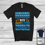 MacnyStore - Nice Jewish Sister, Awesome Hanukkah Menorah Sweater Menorah, Matching Family Group T-Shirt