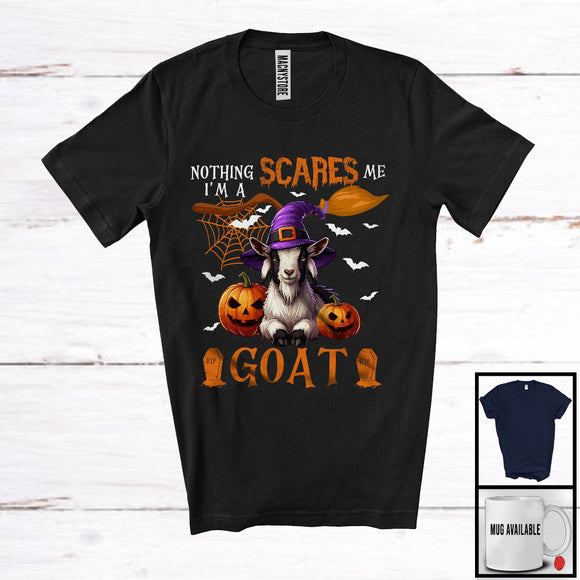 MacnyStore - Nothing Scares Me I'm A Goat, Lovely Halloween Goat Witch, Matching Animal Farmer Group T-Shirt