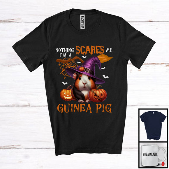 MacnyStore - Nothing Scares Me I'm A Guinea Pig, Lovely Halloween Guinea Pig Witch, Matching Wild Animal Lover T-Shirt