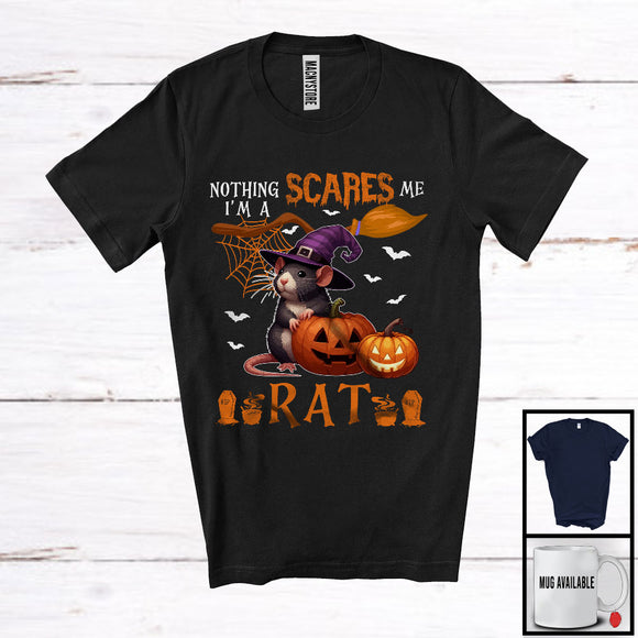 MacnyStore - Nothing Scares Me I'm A Rat, Lovely Halloween Rat Witch, Matching Wild Animal Lover T-Shirt