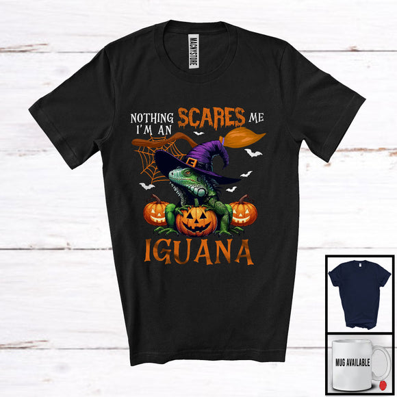MacnyStore - Nothing Scares Me I'm An Iguana, Lovely Halloween Iguana Witch, Matching Wild Animal Lover T-Shirt