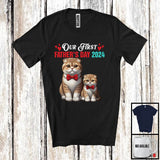MacnyStore - Our First Father's Day 2024, Adorable Father's Day Daddy Baby Cat Lover, Dad Family T-Shirt