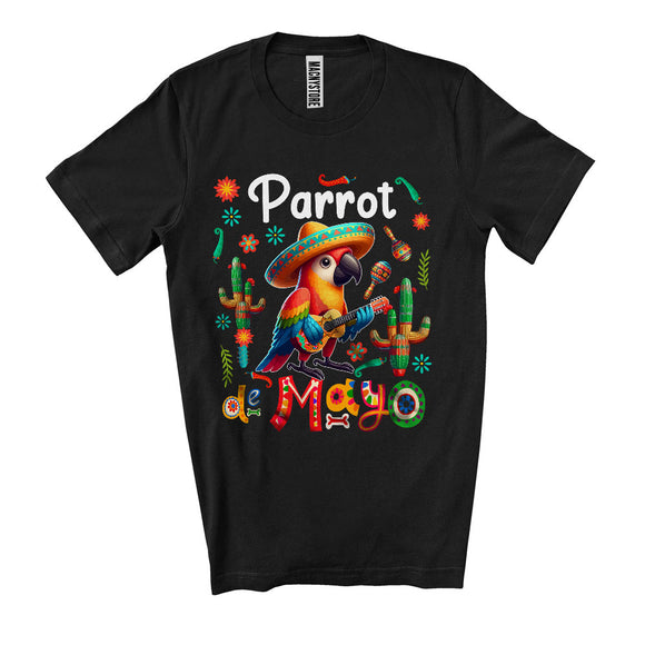 MacnyStore - Parrot De Mayo, Wonderful Cinco De Mayo Parrot Wearing Sombrero, Mexican Animal Lover T-Shirt