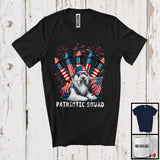 MacnyStore - Patriotic Squad, Adorable 4th Of July Border Collie Owner Firecrackers, American Flag Fireworks T-Shirt