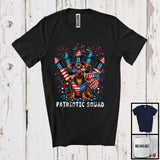 MacnyStore - Patriotic Squad, Adorable 4th Of July Dachshund Owner Firecrackers, American Flag Fireworks T-Shirt