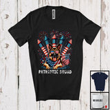 MacnyStore - Patriotic Squad, Adorable 4th Of July German Shepherd Owner Firecrackers, American Flag Fireworks T-Shirt