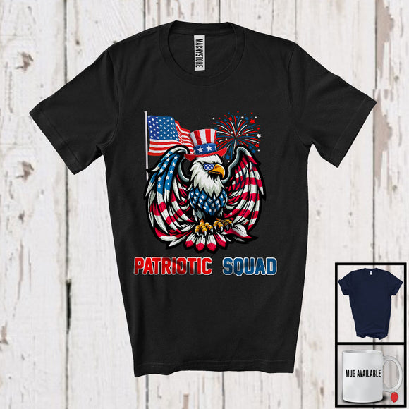 MacnyStore - Patriotic Squad, Amazing 4th Of July Eagle American Flag, Matching Patriotic Team Family T-Shirt