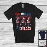 MacnyStore - Patriotic Squad, Awesome 4th Of July Three Wine Glasses, USA Flag Drinking Drunker Group T-Shirt