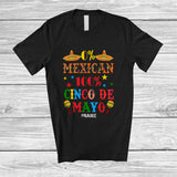 MacnyStore - Personalized 0% Mexican 100% Cinco De Mayo; Joyful Custom Name Mexican Sombrero T-Shirt