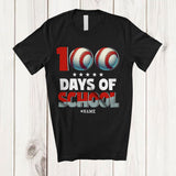 MacnyStore - Personalized 100 Days of School; Amazing Custom Name Baseball Balls Player; Students Sport T-Shirt