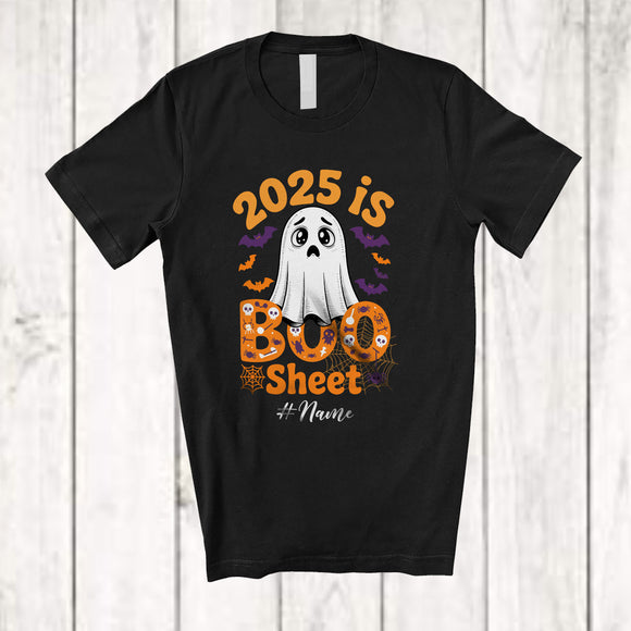 MacnyStore - Personalized 2025 Is Boo Sheet; Humorous Halloween Custom Name Ghost Boring; Family Group T-Shirt