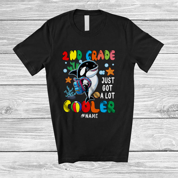 MacnyStore - Personalized 2nd Grade A Lot Cooler; Lovely Back To School Orca; Custom Name Students Teacher T-Shirt