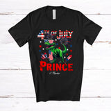 MacnyStore - Personalized 4th Of July Prince; Lovely Custom Name T-Rex Sunglasses; Custom Name Boys Family T-Shirt