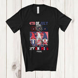 MacnyStore - Personalized 4th Of July With My Gnomies; Cheerful Custom Name Patriotic; USA 3 Gnomes T-Shirt