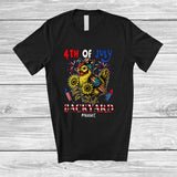 MacnyStore - Personalized 4th of July Backyard; Lovely Custom Name Chicken Farmer Patriotic; Farm Animal T-Shirt