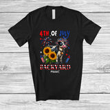 MacnyStore - Personalized 4th of July Backyard; Lovely Custom Name Cow Farmer Patriotic; Farm Animal T-Shirt