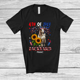 MacnyStore - Personalized 4th of July Backyard; Lovely Custom Name Goat Farmer Patriotic; Farm Animal T-Shirt