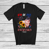 MacnyStore - Personalized 4th of July Backyard; Lovely Custom Name Pig Farmer Patriotic; Farm Animal T-Shirt