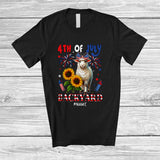 MacnyStore - Personalized 4th of July Backyard; Lovely Custom Name Sheep Farmer Patriotic; Farm Animal T-Shirt