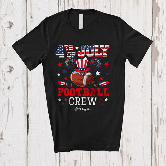MacnyStore - Personalized 4th of July Football Crew; Joyful Custom Name Patriotic Football Equipment T-Shirt