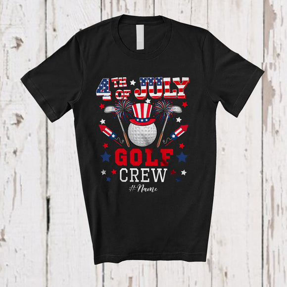 MacnyStore - Personalized 4th of July Golf Crew; Joyful Custom Name Patriotic Golf Equipment T-Shirt