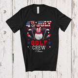 MacnyStore - Personalized 4th of July Golf Crew; Joyful Custom Name Patriotic Golf Equipment T-Shirt