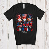 MacnyStore - Personalized 4th of July My With Gnomies; Proud Custom Name Farmer Three Gnomes; Patriotic T-Shirt