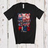 MacnyStore - Personalized 4th of July My With Pigs; Proud Custom Name Farmer Three Pigs; Patriotic T-Shirt