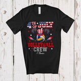 MacnyStore - Personalized 4th of July Volleyball Crew; Joyful Custom Name Patriotic Volleyball Equipment T-Shirt