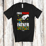 MacnyStore - Personalized A Proud Father Autism; Lovely Father's Day Puzzle Heart; Custom Name Boys Family T-Shirt