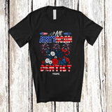 MacnyStore - Personalized All American Dentist; Happy 4th Of July US Flag Flowers; Custom Name Patriotic T-Shirt
