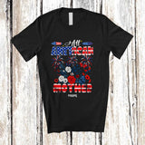 MacnyStore - Personalized All American Mother; Happy 4th Of July US Flag Flowers; Custom Name Patriotic T-Shirt