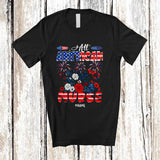 MacnyStore - Personalized All American Nurse; Happy 4th Of July US Flag Flowers; Custom Name Patriotic T-Shirt