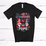 MacnyStore - Personalized All American Pops; Proud 4th Of July US Flag Fireworks; Custom Name Patriotic T-Shirt