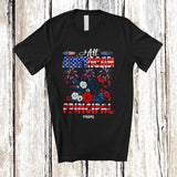 MacnyStore - Personalized All American Principal; Happy 4th Of July US Flag Flowers; Custom Name Patriotic T-Shirt