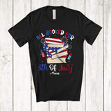 MacnyStore - Personalized All Booked For 4th Of July; Joyful Reading Book; Custom Name Librarian Patriotic T-Shirt