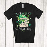 MacnyStore - Personalized All Booked For St. Patrick's Day; Joyful Shamrocks Book; Custom Name Librarian T-Shirt