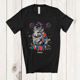 MacnyStore - Personalized American Flag Chinchilla Flowers; Lovely 4th Of July Animal; Custom Name Patriotic T-Shirt