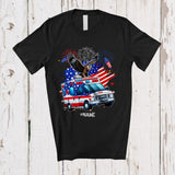 MacnyStore - Personalized American Flag Eagle On Ambulance; Proud 4th Of July Custom Name Patriotic Driver T-Shirt