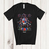 MacnyStore - Personalized American Flag Spider Flowers; Lovely 4th Of July Insect; Custom Name Patriotic T-Shirt