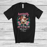 MacnyStore - Personalized Apparently I Have An Attitude; Lovely Floral Flowers Sheep Custom Name Farmer T-Shirt
